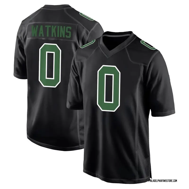 Youth Black/Kelly Game Quez Watkins Philadelphia Carbon Green Fashion Jersey